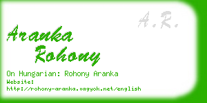 aranka rohony business card